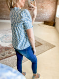 Embroidered & Smocked Top