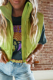 Funnel Neck Cropped Puffer Vest