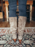Wedged Heel Knee High Boots