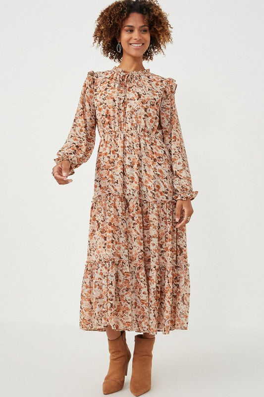 Fall Floret Sheer Dress