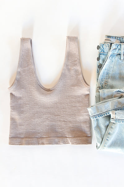 Waffle Ribbed Cropped Cami