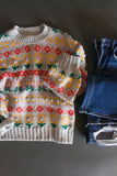 Vibrant Florals Cozy Sweater