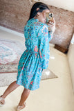 SundayUp Blue Floral Belted Dress