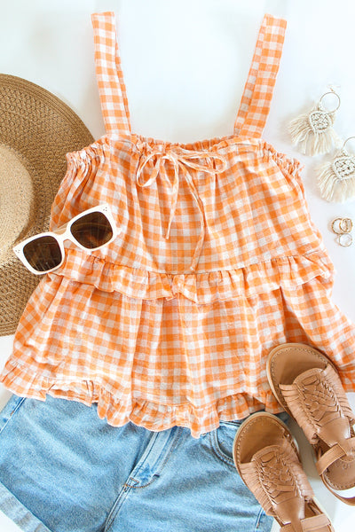 Cotton Gingham Picnic Tank