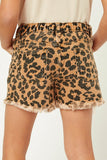 Girls Leopard Cutoff Shorts