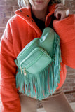Leather Fringe Belt Bag