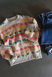 Vibrant Florals Cozy Sweater