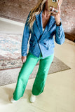 Denim Sailor Button Blazer