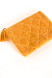 Velour Quilted Accessory Bag