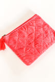 Velour Quilted Accessory Bag