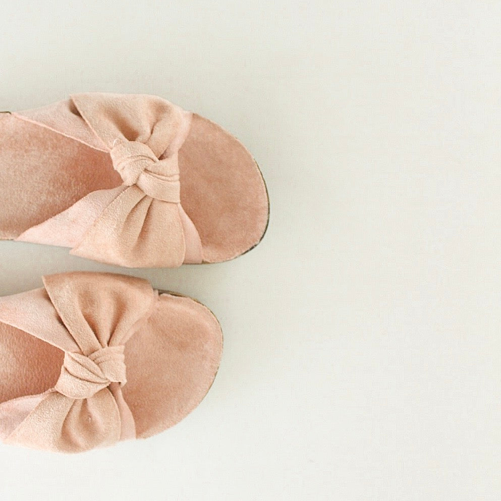 Suede Bow Slide