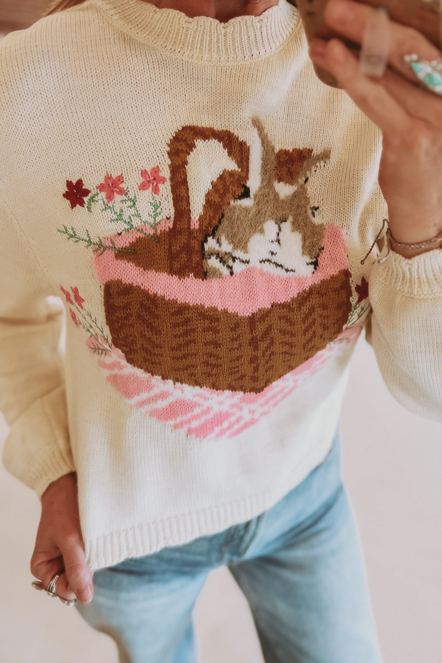 Bunny Picnic Knit Sweater