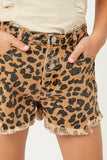 Girls Leopard Cutoff Shorts