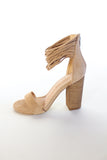 Leather And Suede Ankle Strap Heels