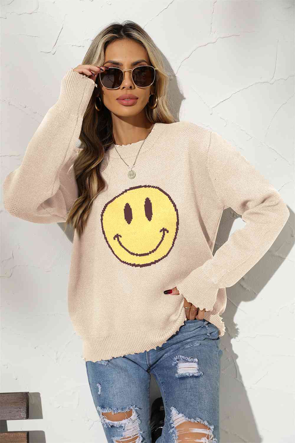 Smily Face Graphic Sweater