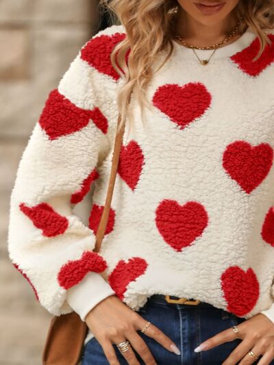 Fuzzy Sherpa Heart Sweatshirt