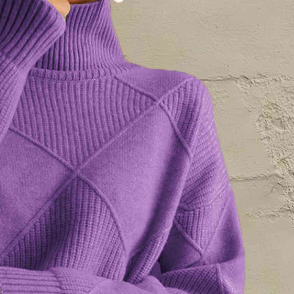 Janeve Geometric Turtleneck Sweater