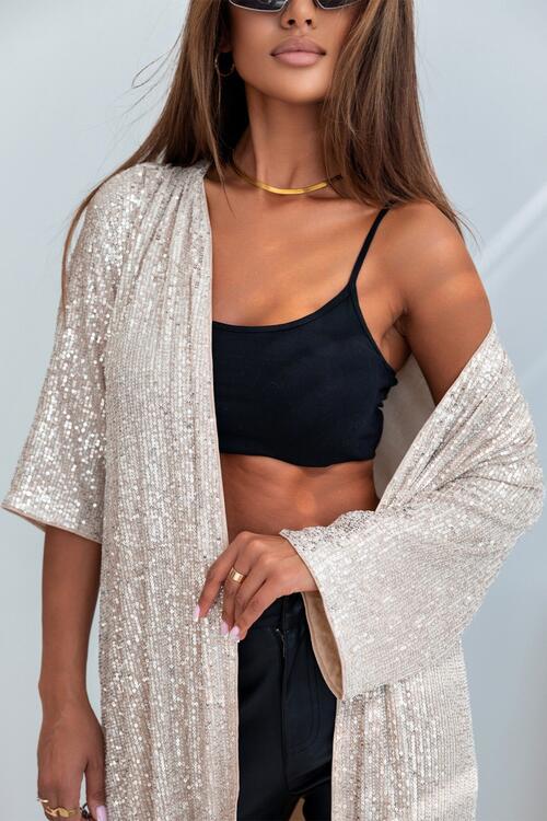 Gold sequin cardigan best sale