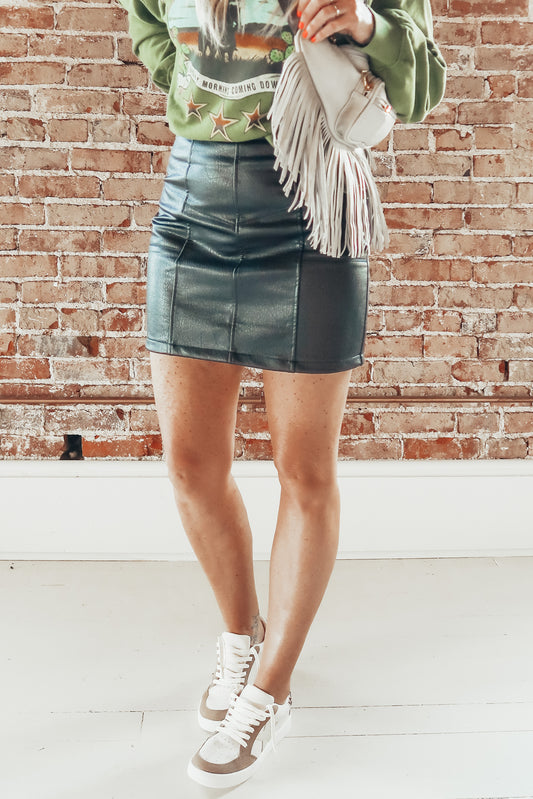 Faux Leather Chic Mini Skirt
